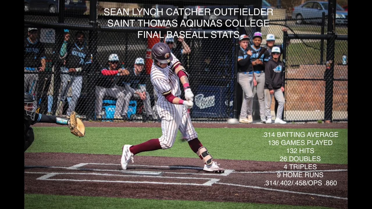 Baseball College Senior year batting highlights for Sean Lynch at Saint Thomas Aquinas College.