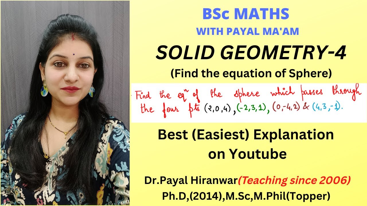 To find Equation of Sphere passing through four points I Solid Geometry I B.Sc Maths I RTMNU