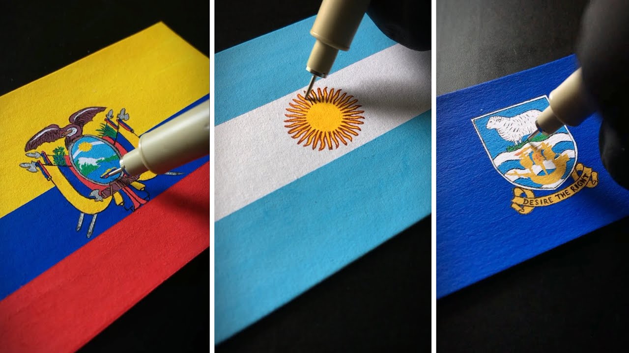 SOUTH AMERICAN Flags Drawing Collection 🌎 PART 2 (The last part)