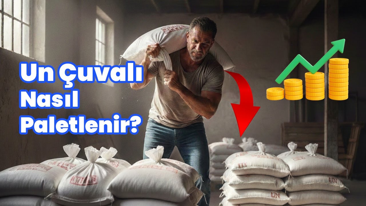 UN ÇUVALI PALETLEME HATTI | KONVEYÖR VE KARTEZYEN PALETLEME