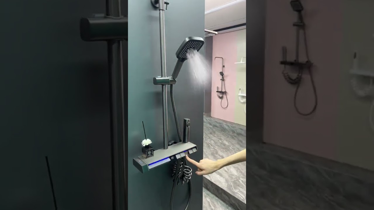 Lefton Thermostatic Shower System with 5 Water Modes and Temperature Display Screen-SST2206