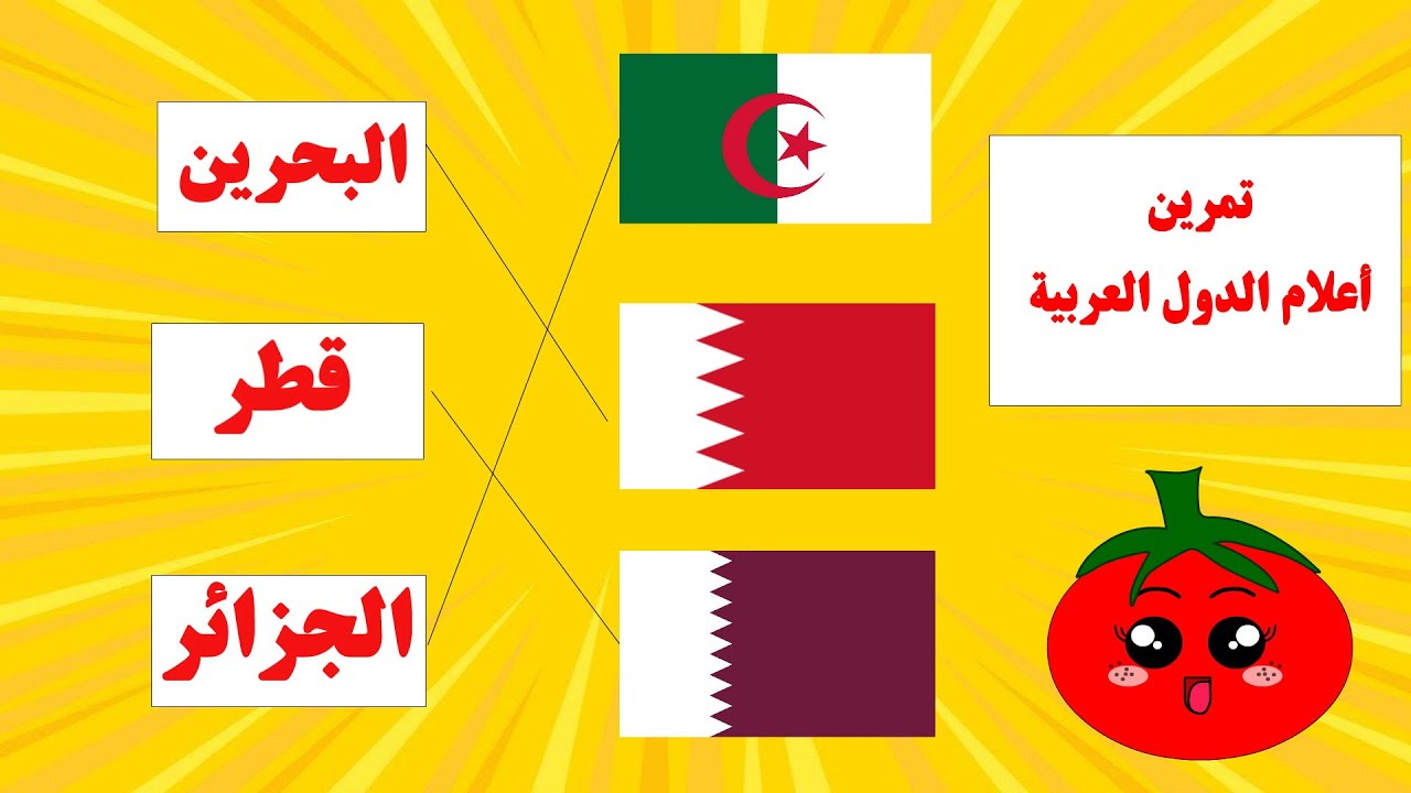 تمارين أعلام الدول العربية - تعليم الأطفال أسماء الدول العربية وأعلامها - الأعلام - ألعاب الذاكرة