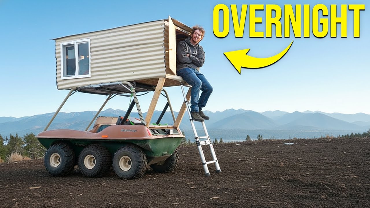 Overnight In My Homemade Tiny Camper!