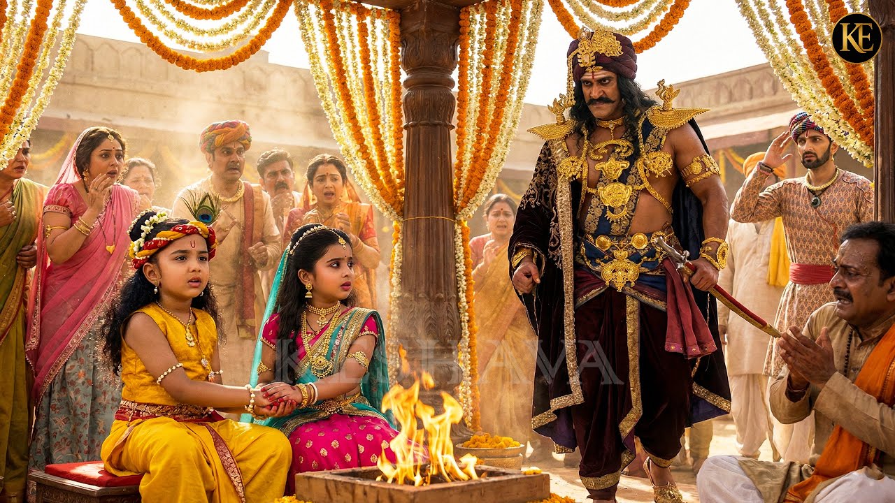 क्या हुआ जब शादी के मंडप में बैठे बाल कान्हा-राधा को मारने कंस आ पहुँचा? || Shree Krishan leela