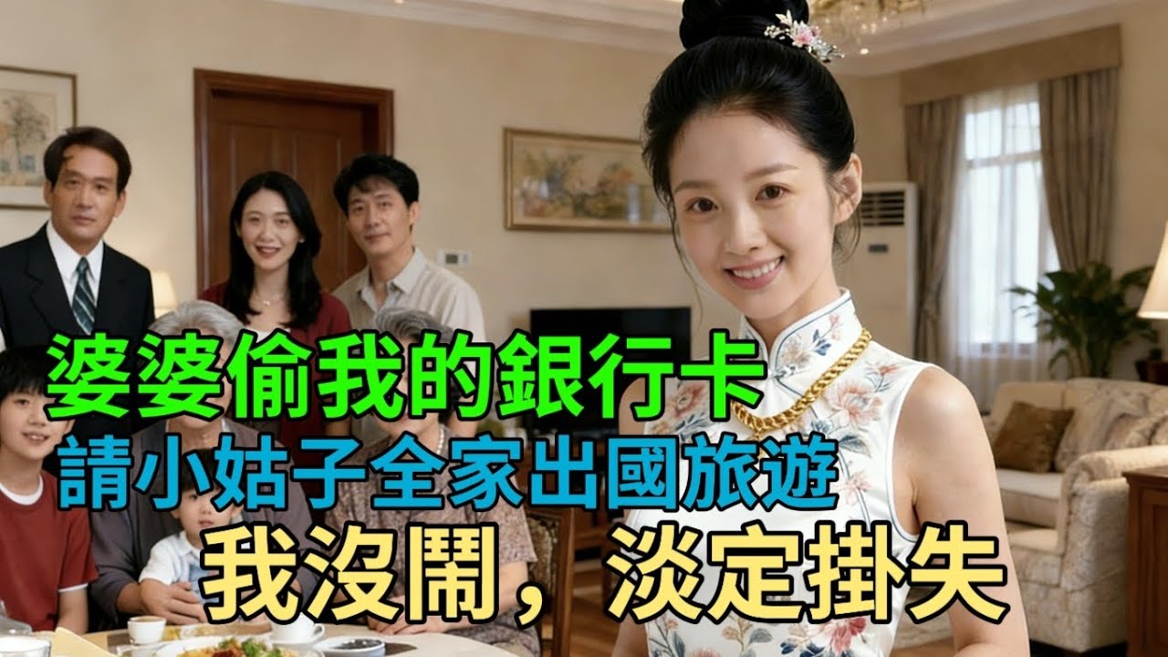 婆婆偷我的銀行卡請小姑子全家出國旅遊，我沒鬧，淡定掛失 #情感故事 #家庭故事 #故事會 #情感 #故事與酒