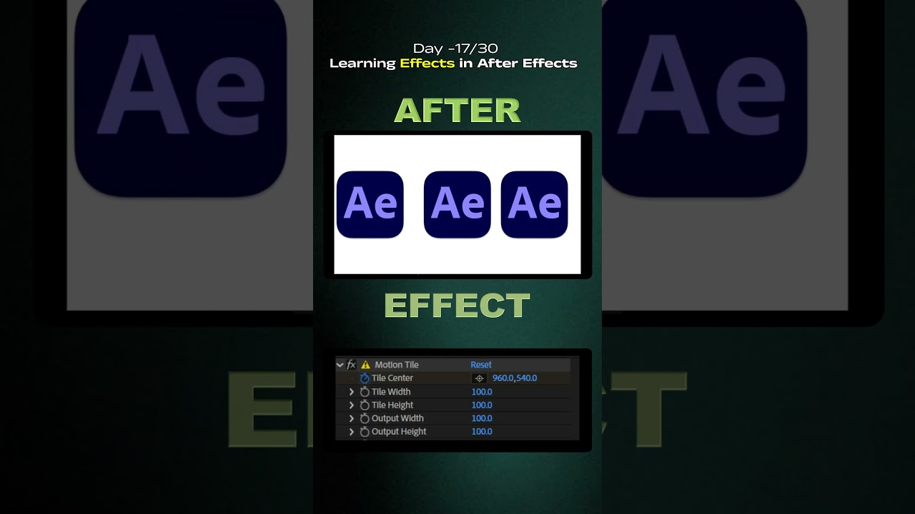 Day 17 | Motion Tile Effect in After Effects Tutorial | Motion Tile Effect