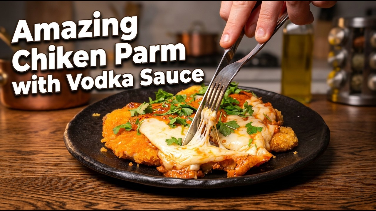 I can't believe that this is so tasty! Dangerously good Chiken Parm with Vodka Sauce.