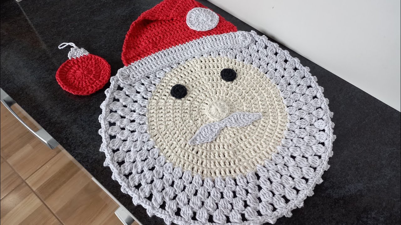 Sousplat Papai Noel 🎅 em crochê