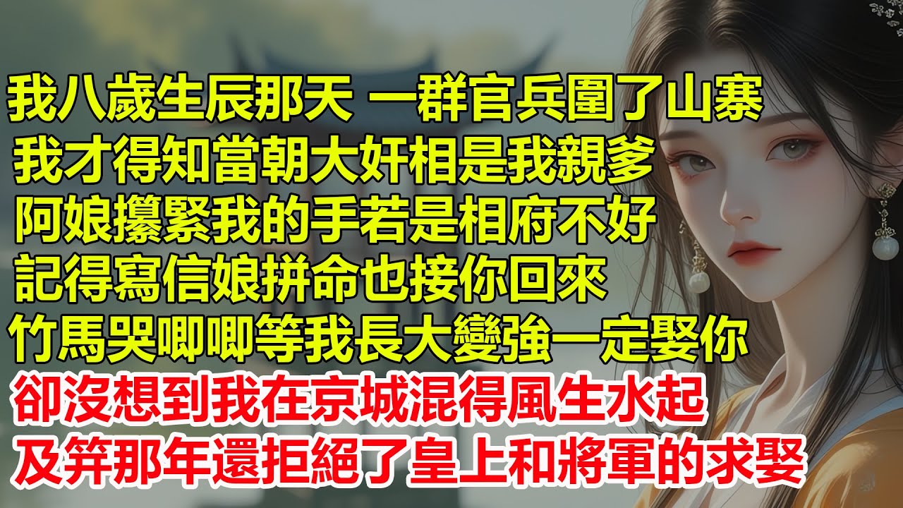 我八歲生辰那天，一群官兵圍了山寨，我才得知當朝丞相是我親爹，阿娘攥緊我的手，若是相府不好記得寫信，娘拼命也接你回來，竹馬哭唧唧，等我長大變強一定娶你，卻沒想到我在京城混得風生水起...