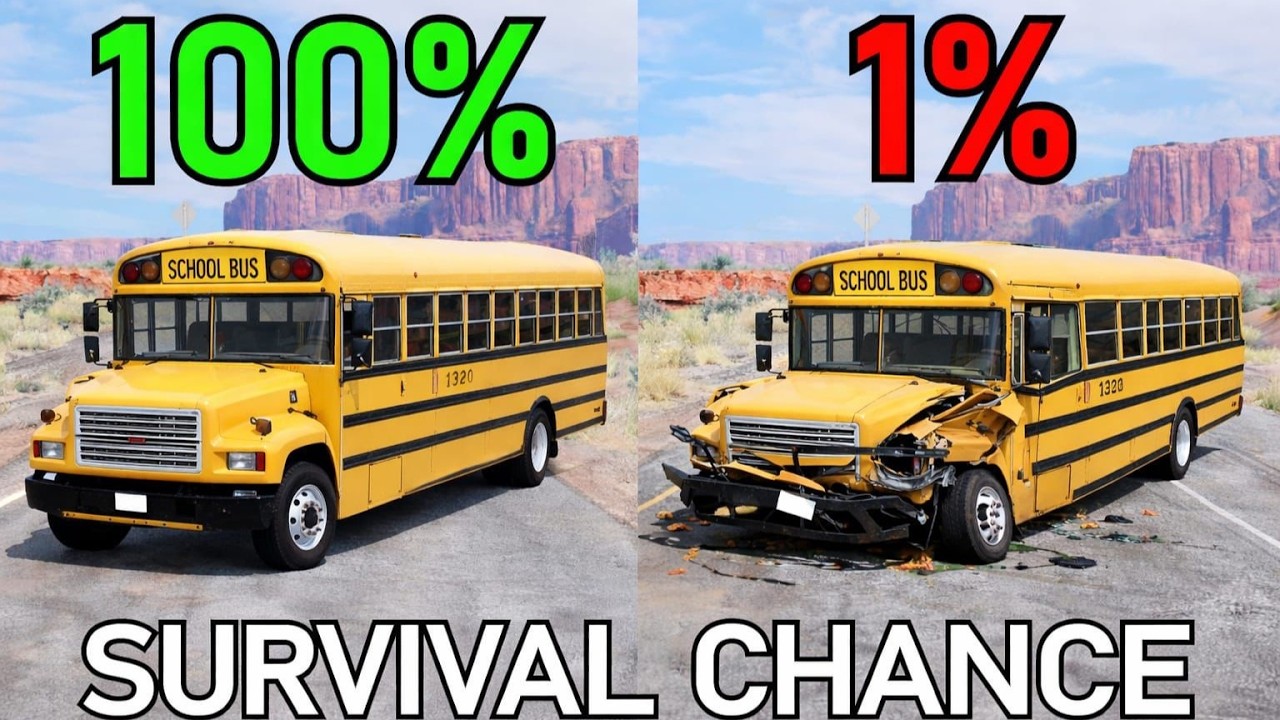 Bus vs Dangerous Survival Chance Crashes 💥| BeamNG.drive