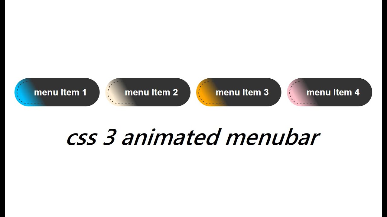 colorful animated horizontal menu bar/ navigation bar (css3 sublime text 3  tutorial)