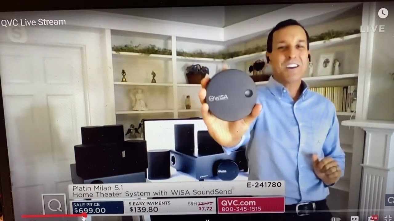 Keith Washo Presenting Platin Audio, Wireless Surround Sound WiSA Speakers On QVC TV