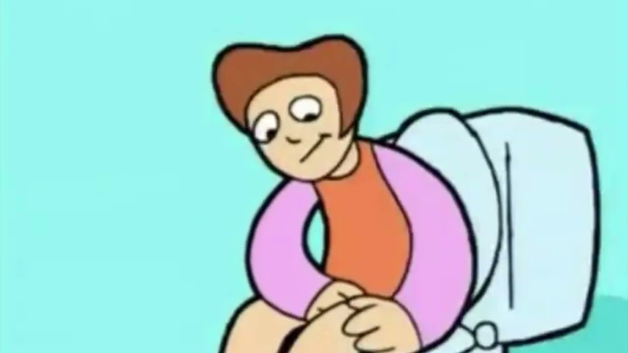 Emily using the toilet