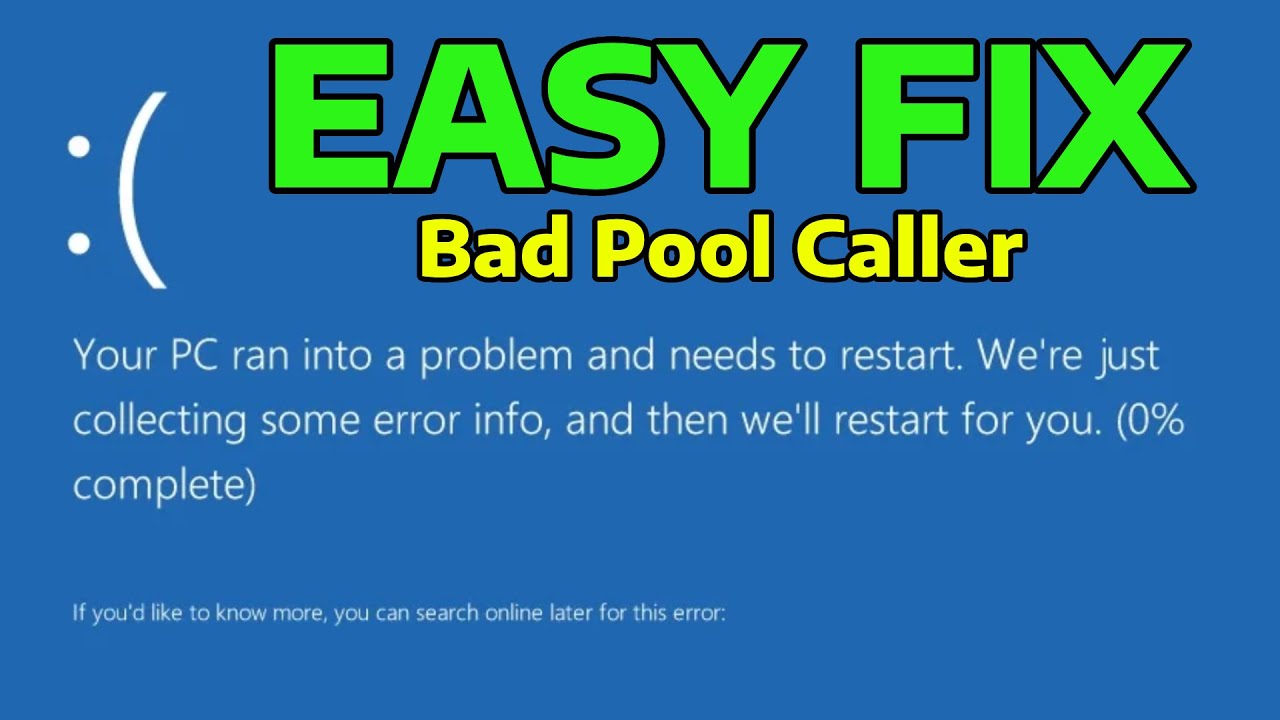 (2025) Fix Stop Code BAD_POOL_CALLER_BSOD Error in Windows