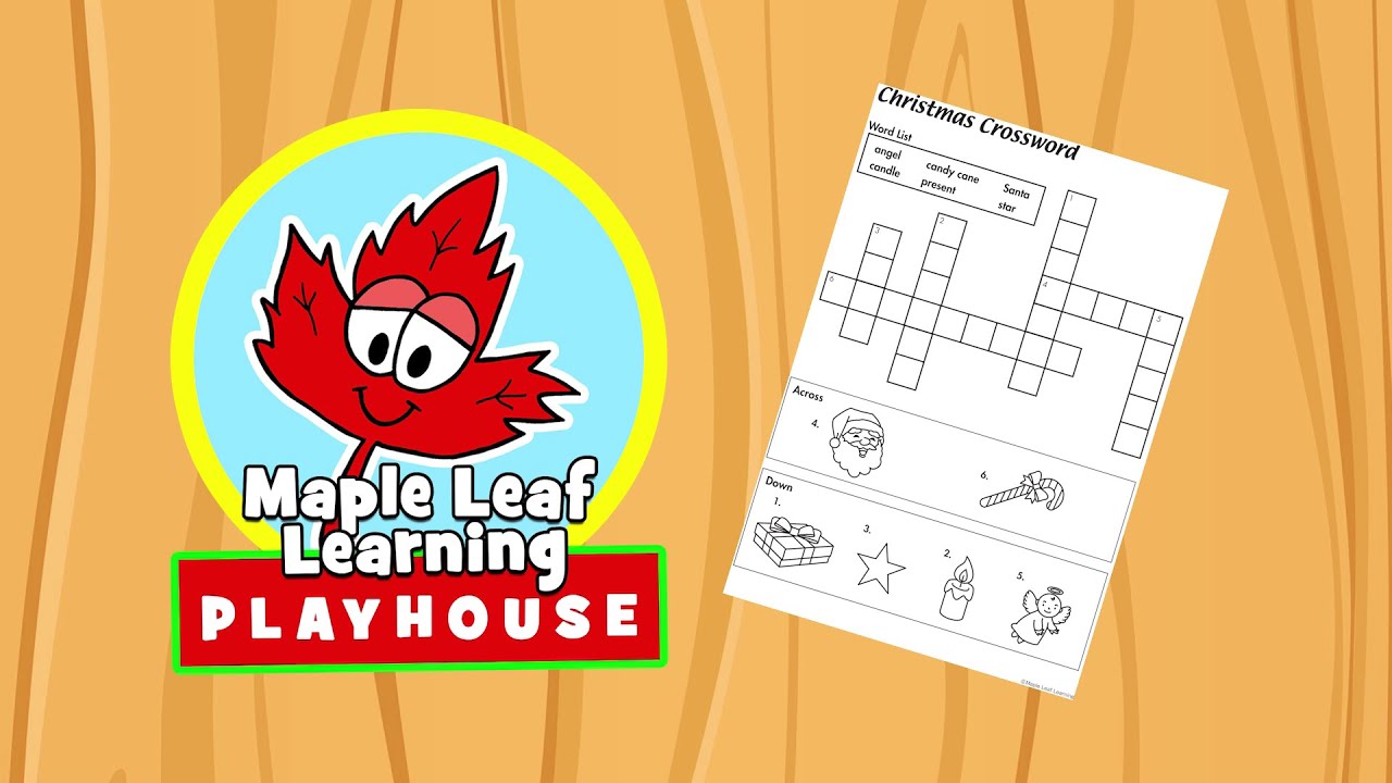 Christmas Crossword Worksheet for Kids | Maple Leaf Learning Playhouse