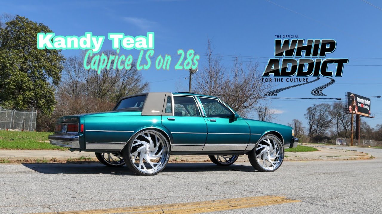 WhipAddict Exclusive: Deck's Kandy Teal Box Chevy Caprice LS on Brushed 28s, Custom Interior
