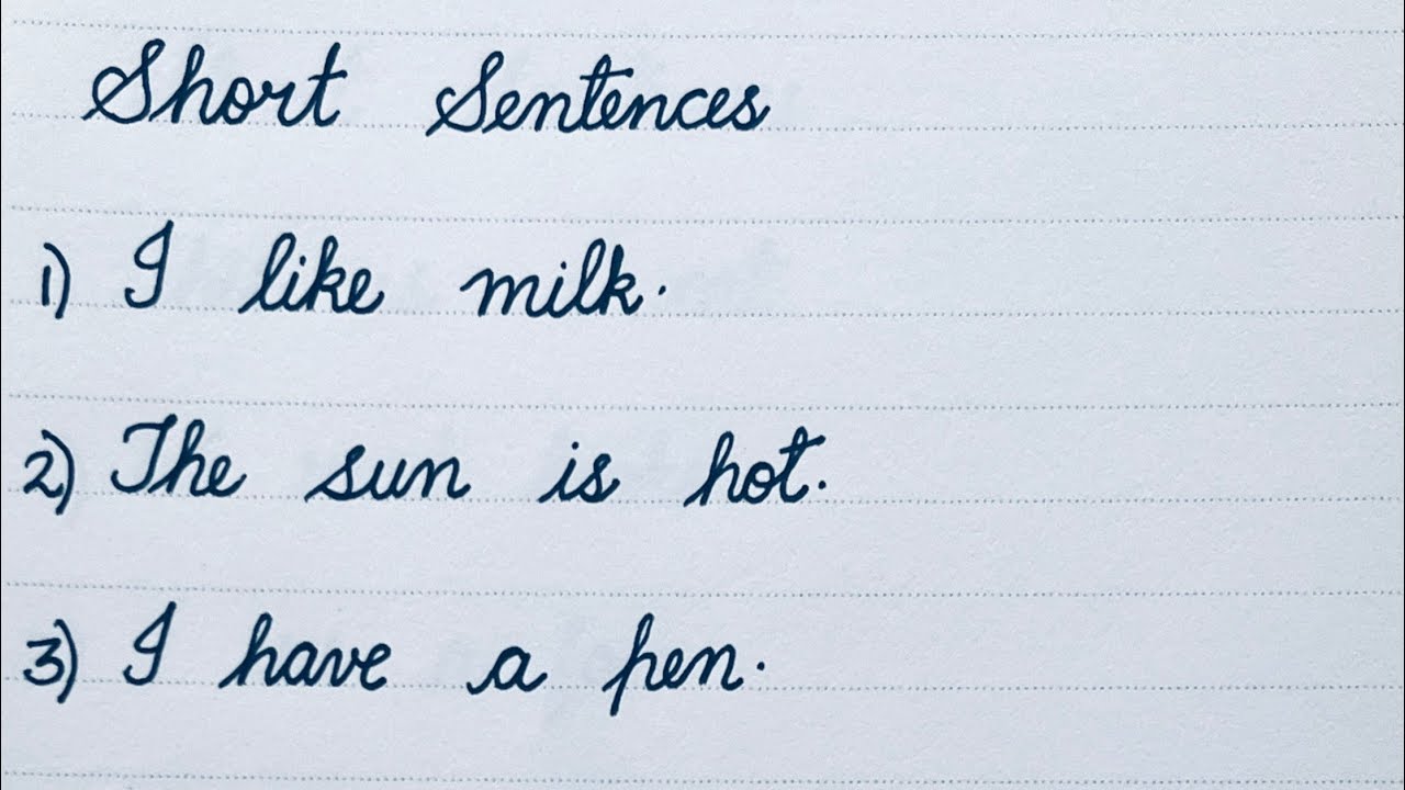 Short sentences in cursive writing||Cursive handwriting||