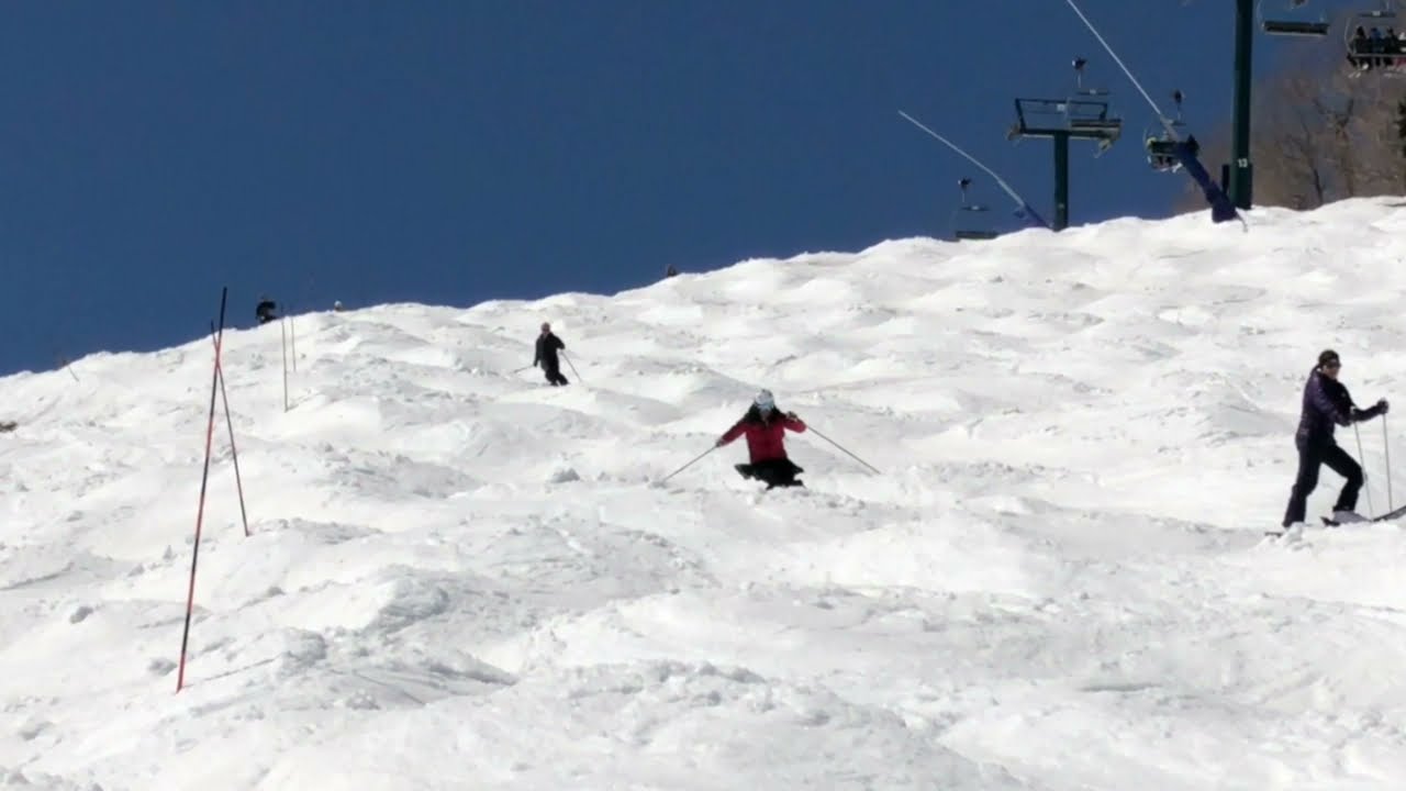 Sebastien Michel, Bump skiing Expo on retro skis