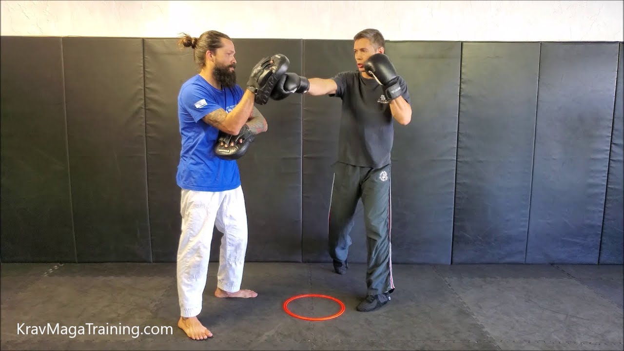 Krav Maga - Jab/Cross/Bob and Weave/Cross Punch Combination (Circling Up Footwork)