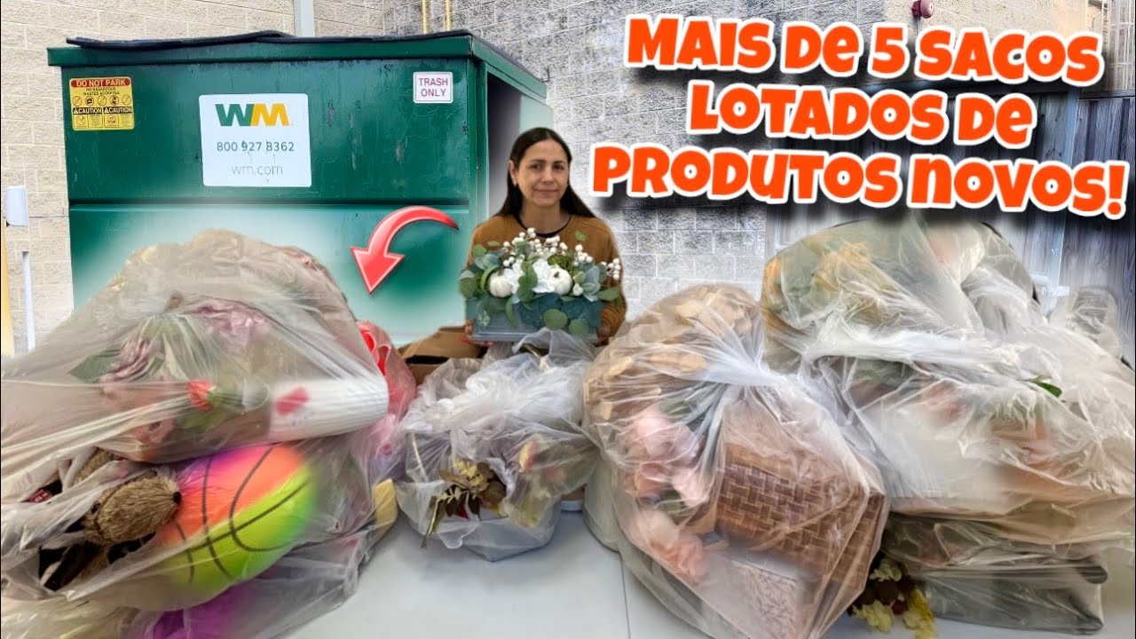 Mais de 5 sacos lotados de produtos novos do lixo dos Estados Unidos!🇺🇸