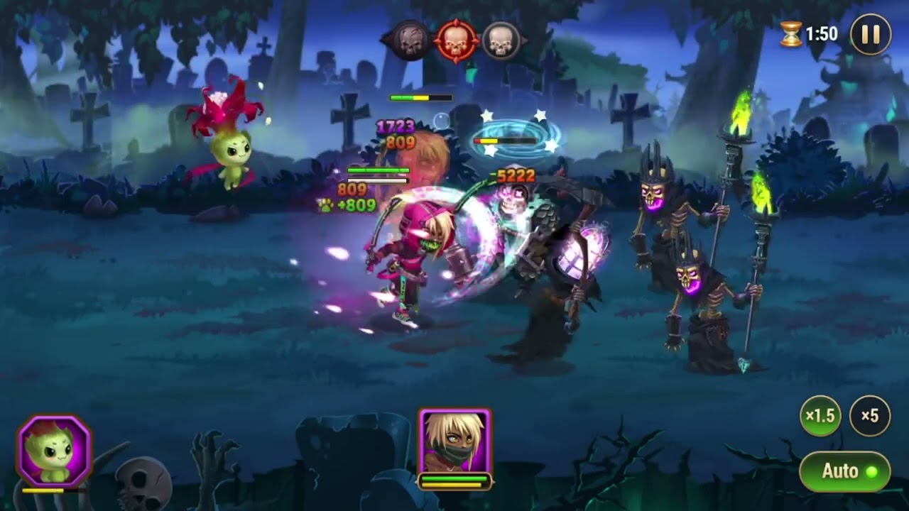 Hero Wars - Elmir VS Cemetery Dragon BOSS (Chapter 6 - Thorn Arches) SOLO