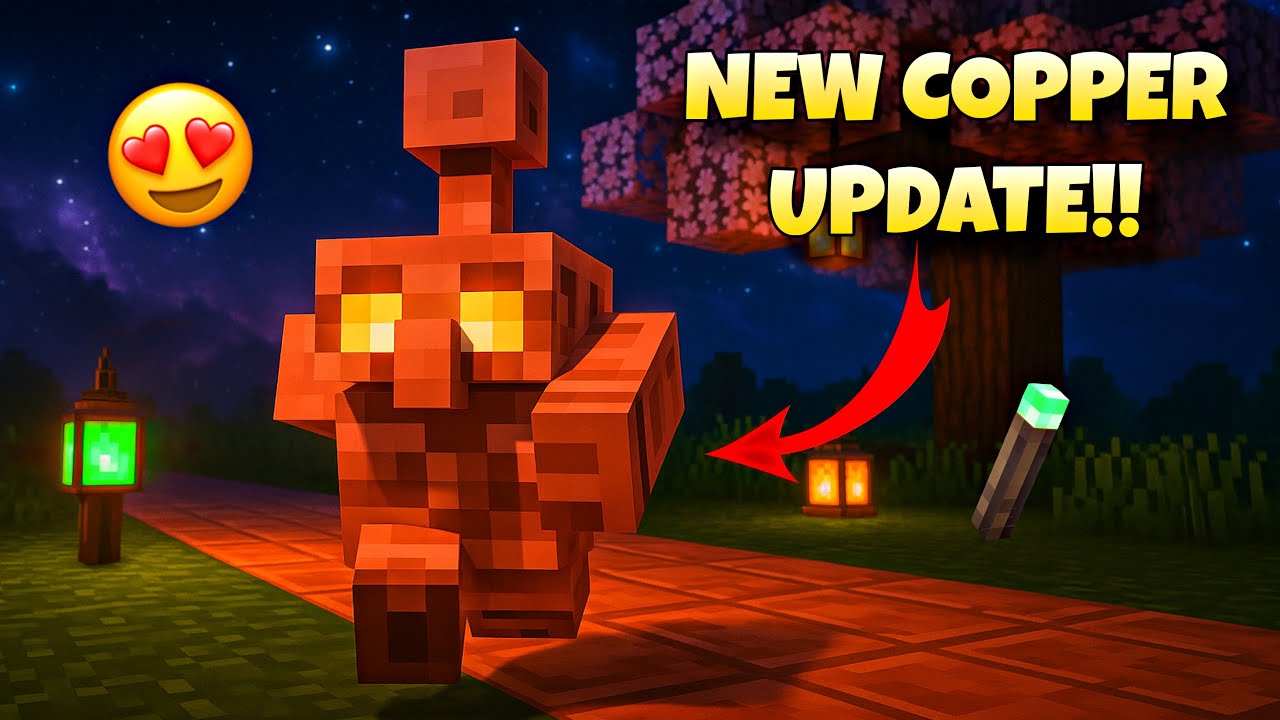 THIS NEW COPPER GOLEM IS SO CUTE !! NEW COPPER UPDATE IN MINECRAFT 