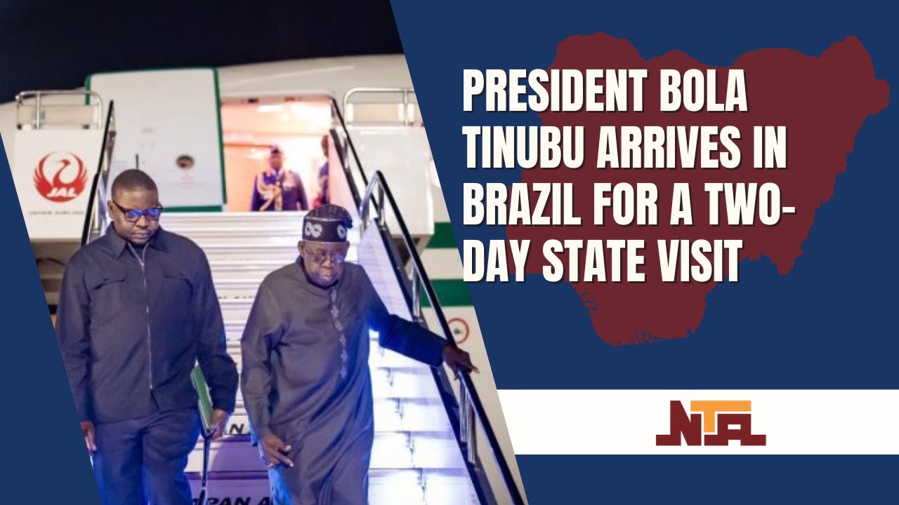 President Bola Tinubu arrives in Brazil for a two-day state visit