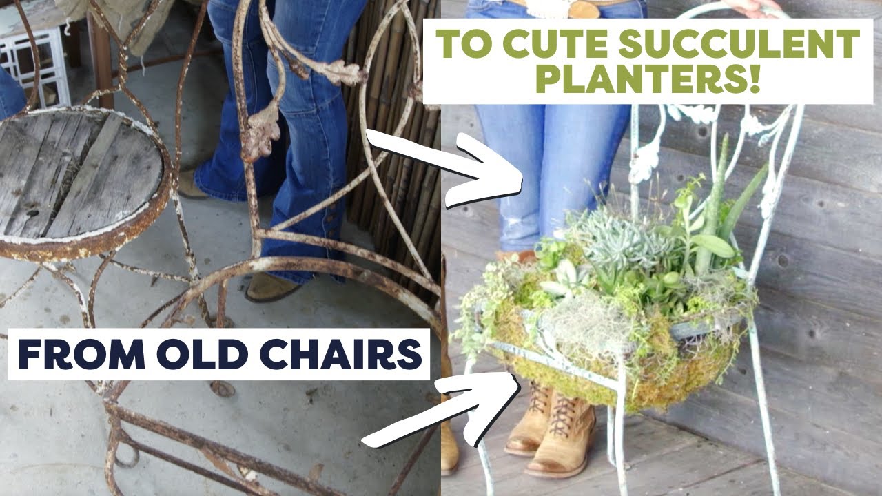 Turn An Old Chair Into A Cute Succulent Planter | Thrift Flip