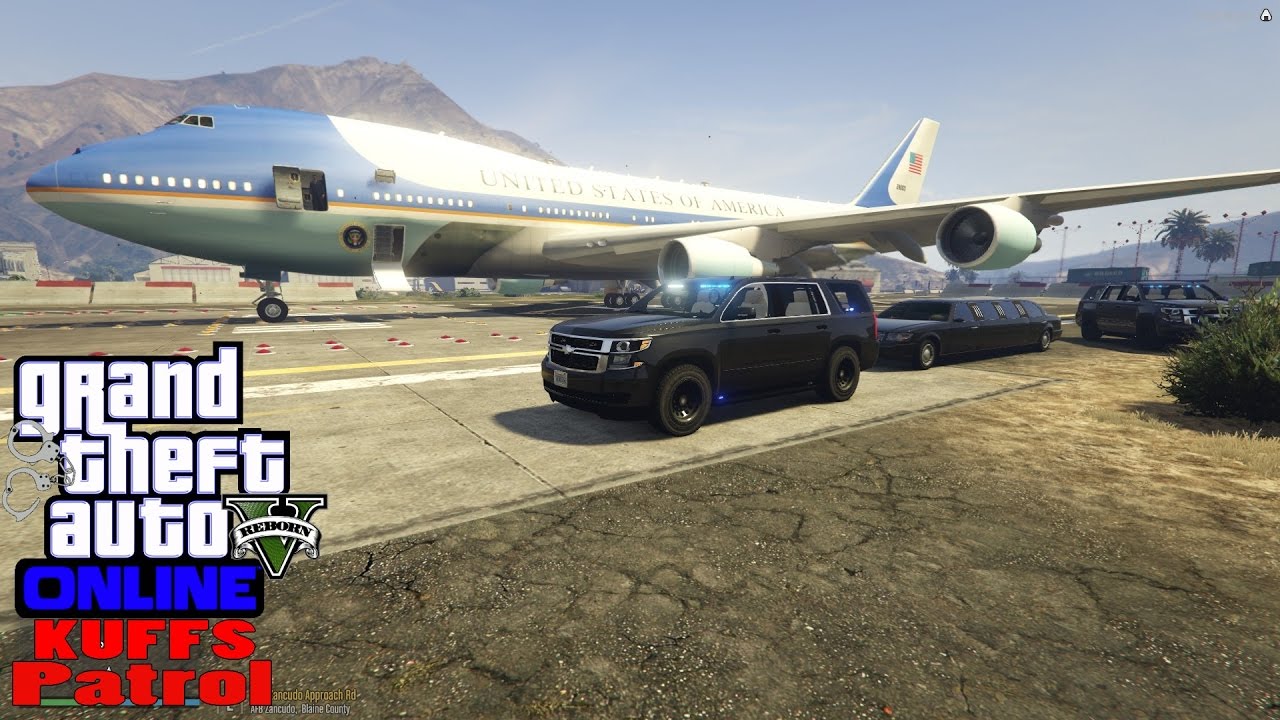 GTA 5|Presidential Transport|KUFFS Crew Escorts President Trump Through Los Santos To Air Force One
