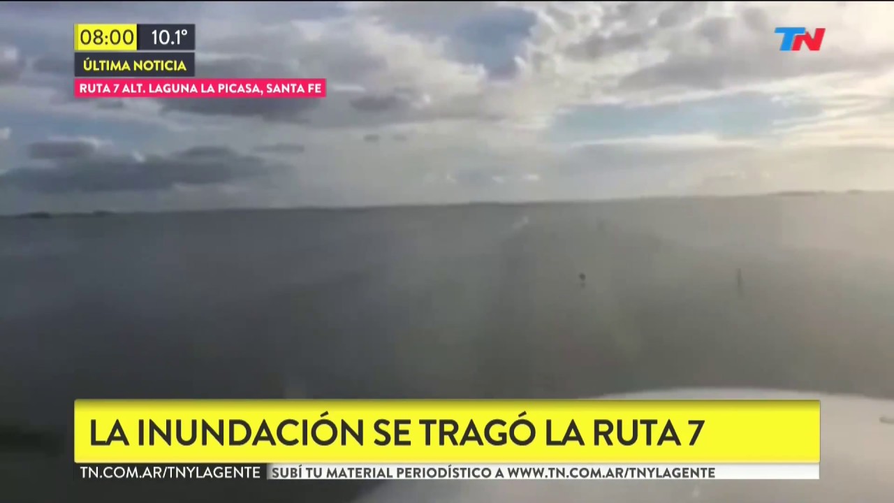 La inundación se tragó la ruta 7