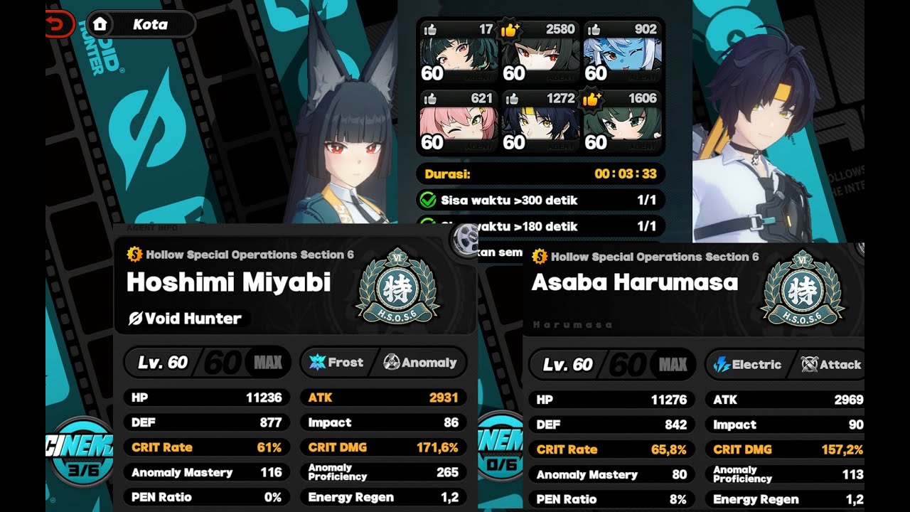 Shiyu Defense 7 Patch 1.6 || Miyabi M3&Harumasa Cheap Team #shiyudefense #zzz #gaming #gacha