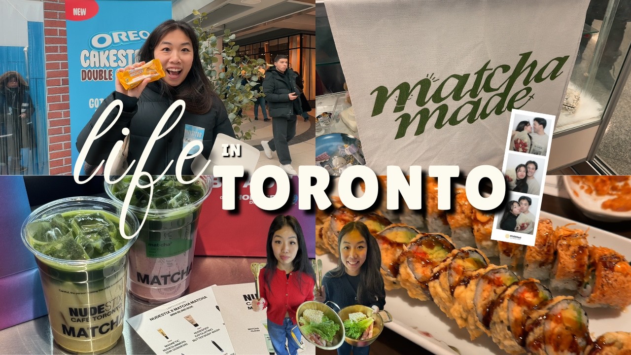 LIFE IN TORONTO VLOG: matcha cafe, ice skating, malatang, freebies & more!!