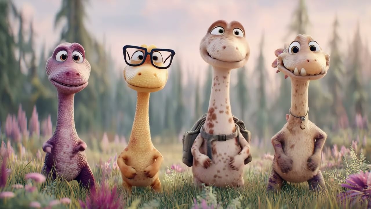 F&uuml;nf kleine Dinos 🦕 | Lustiges Dino-Lied f&uuml;r Kinder zum Mitsingen & Z&auml;hlen