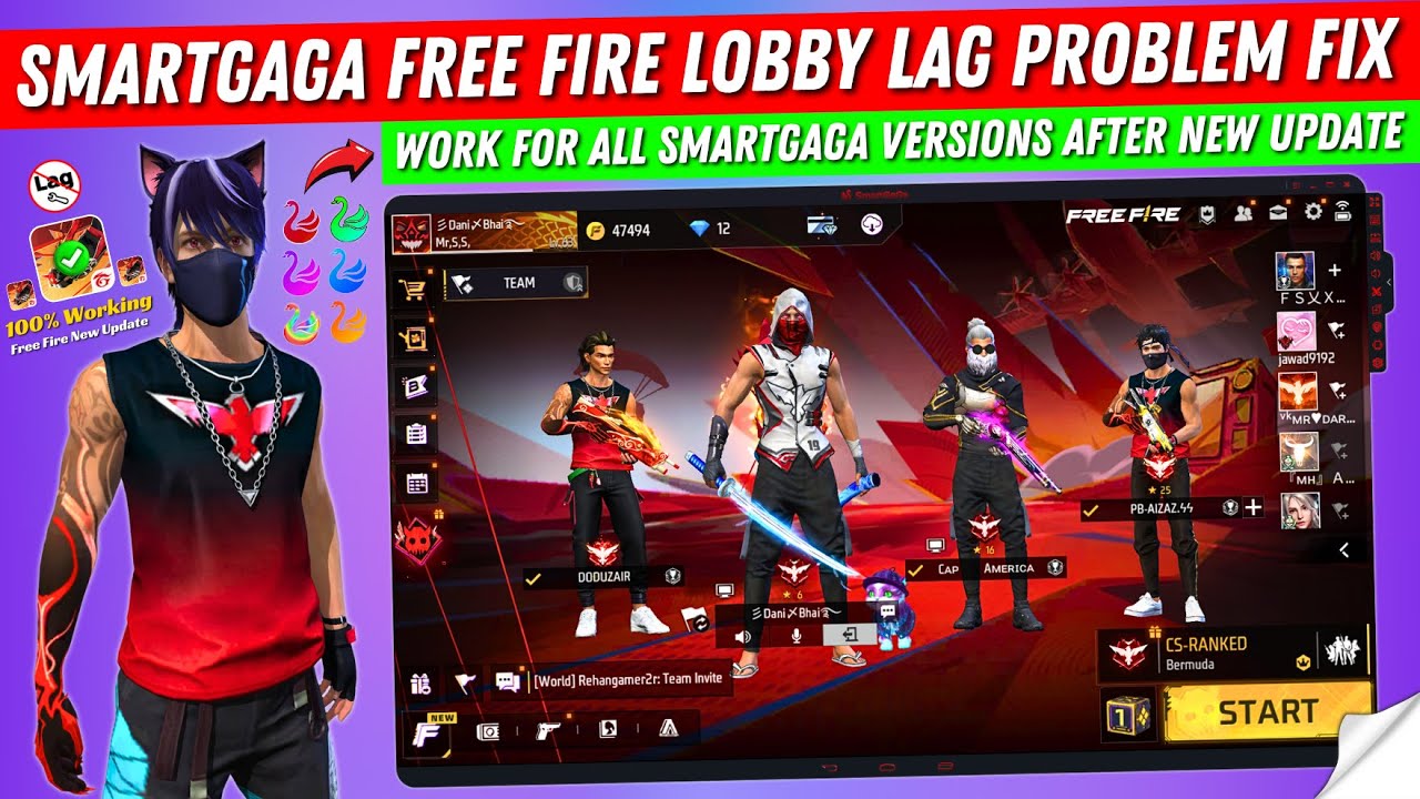 How to Fix Smartgaga Free Fire Lobby Lag Problem | Smartgaga Lobby Lag Fix Free Fire New Update