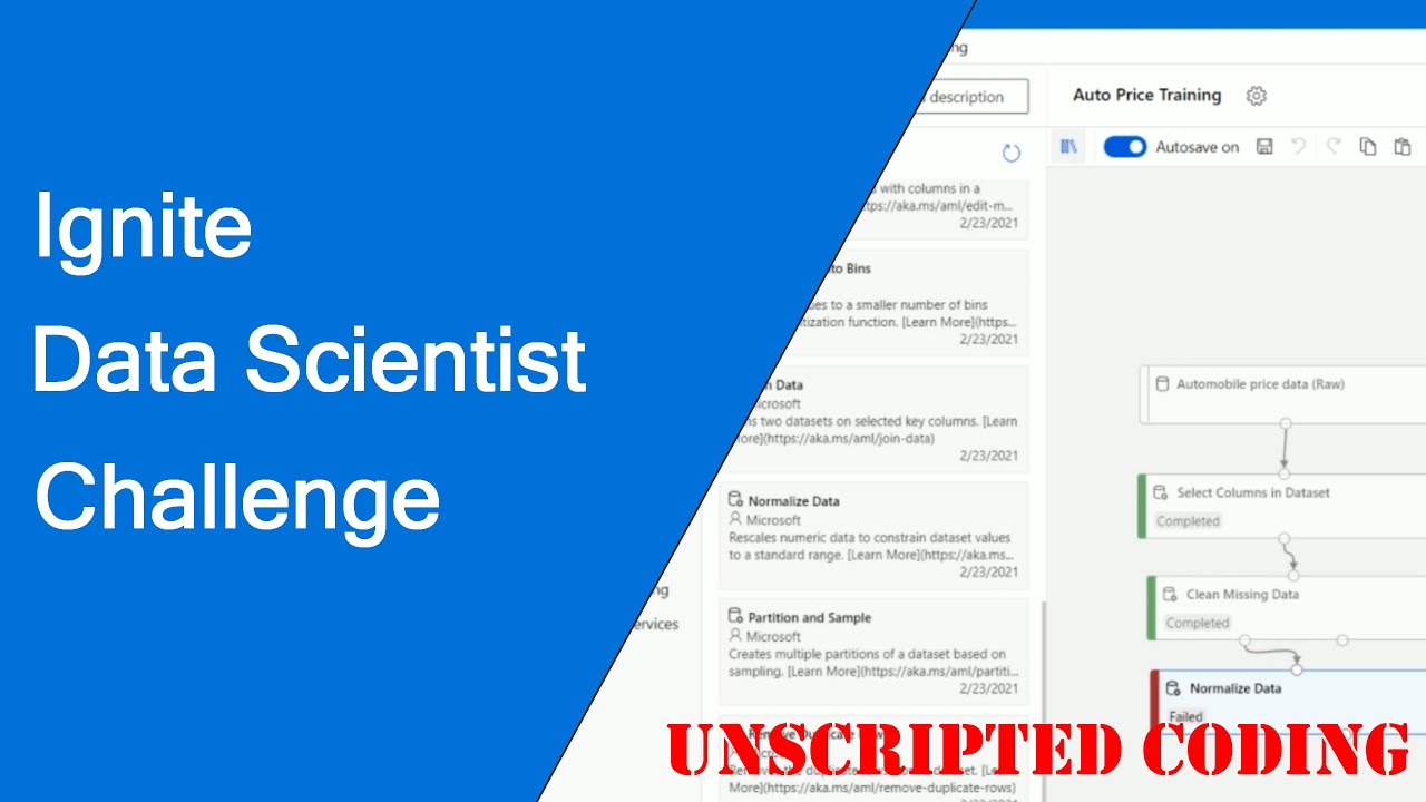 Ignite 2021 Data Scientist Challenge in 2 hours?! | Unscripted Coding