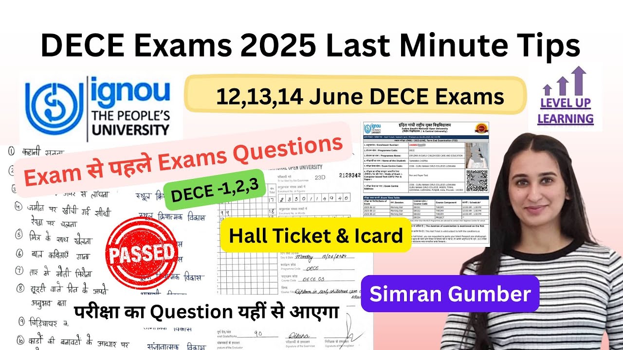 DECE June 2025 Exams Important Questions Level Up Learning Simran Gumber