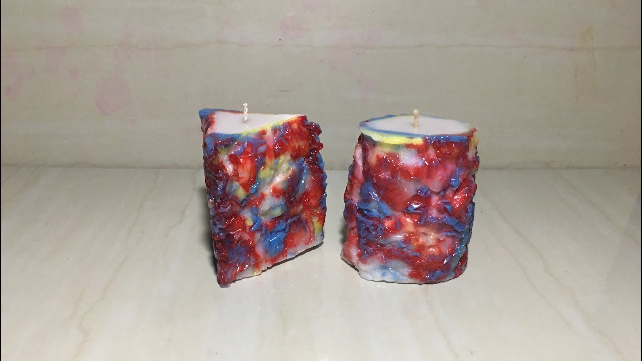 DIY candle mold cardboard paper and aluminum foil