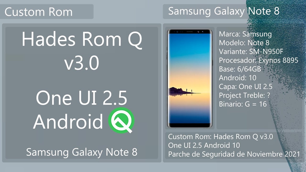Hades Rom Q v3.0 Android 10 One UI 2.5 - Samsung Galaxy Note 8