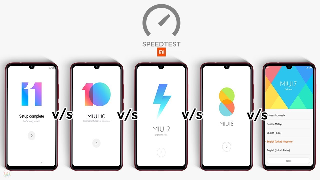 MIUI 11 vs MIUI 10 vs MIUI 9 vs MIUI 8 vs MIUI 7 - Speed Test 🔥🔥🔥