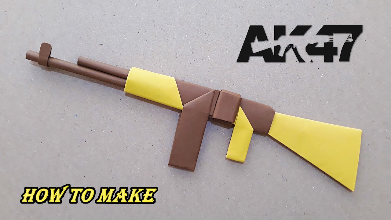 KAĞITTAN AK 47 YAPIMI - ( Tutkal Yok / Bant Yok ) - | Origami