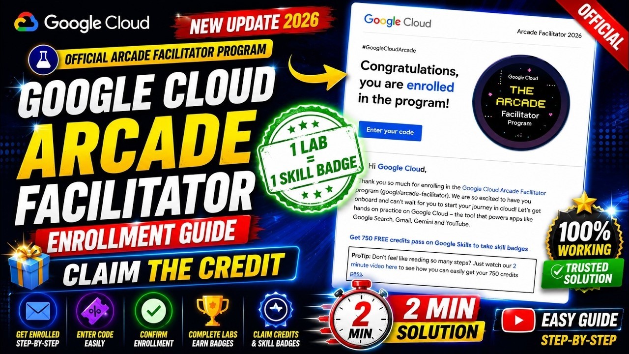 Получите БЕСПЛАТНЫЕ 750 кредитов Google Cloud ПРЯМО СЕЙЧАС! Фасилитатор Arcade #qwiklabsarcade202...