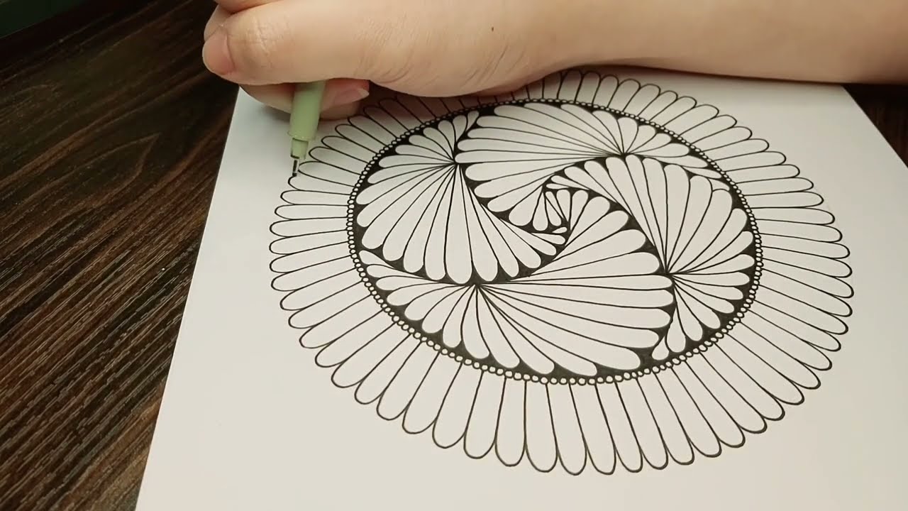 Circle HAMADOX tangle pattern | Doodle Pattern | Zentangle doodle | Drawing tutorial