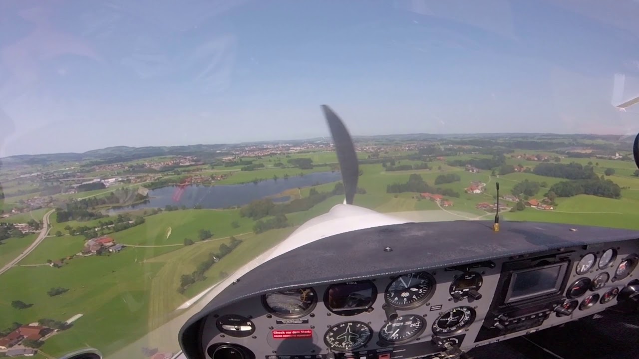 Landeanflug Kempten Durach - Approach EDMK - Super Dimona HK36 - VFR FLIGHT - Landung