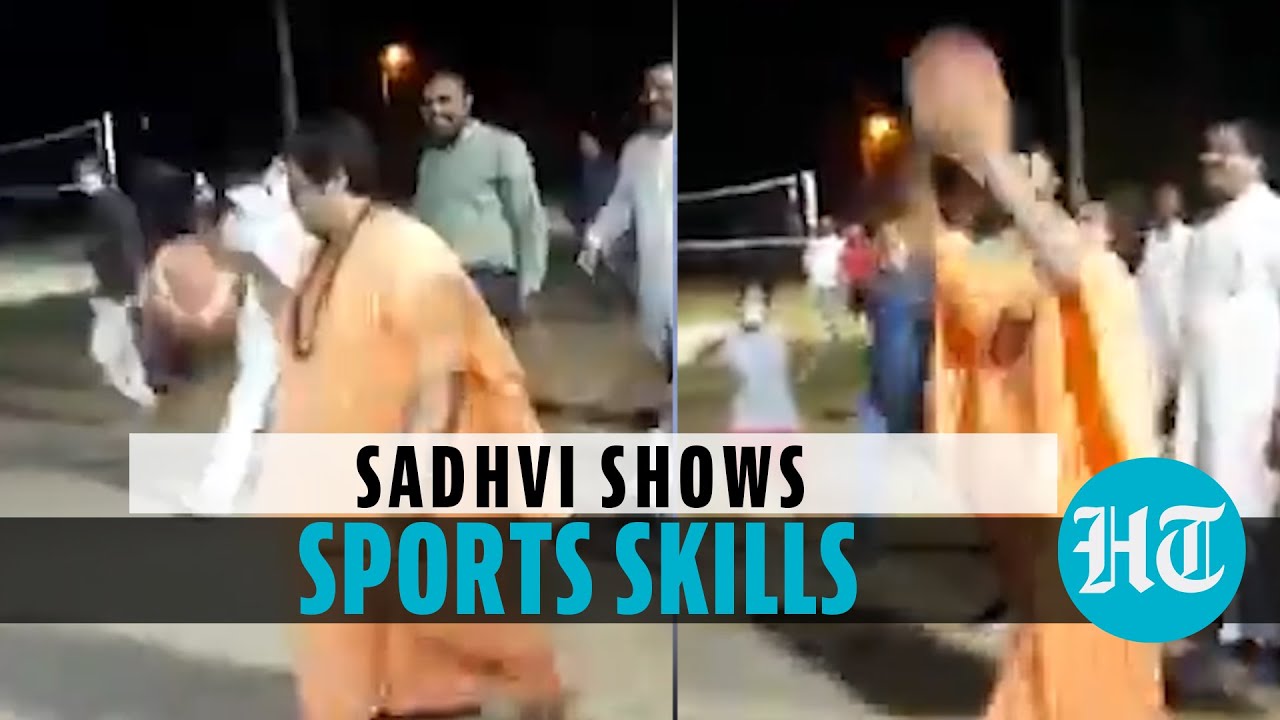 Watch: BJP's Sadhvi Pragya plays basketball, Congress wonders about wheelchair