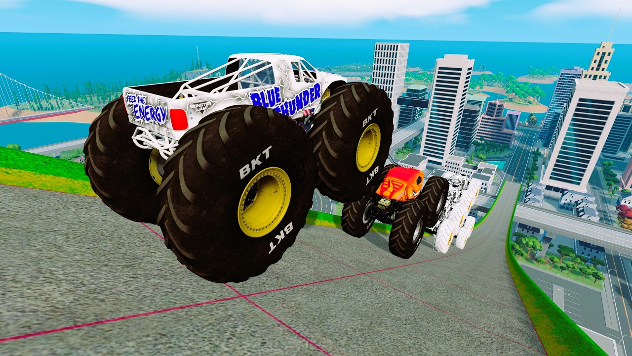 Epic #21    High Speed monster trucks jumps Small & Big   | Vehicles Monster Car