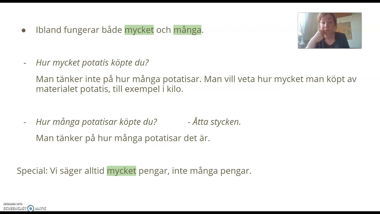 Många eller mycket