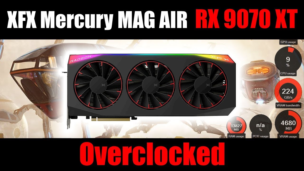 XFX Mercury RX 9070 XT OC Magnetic Air | Overclocked