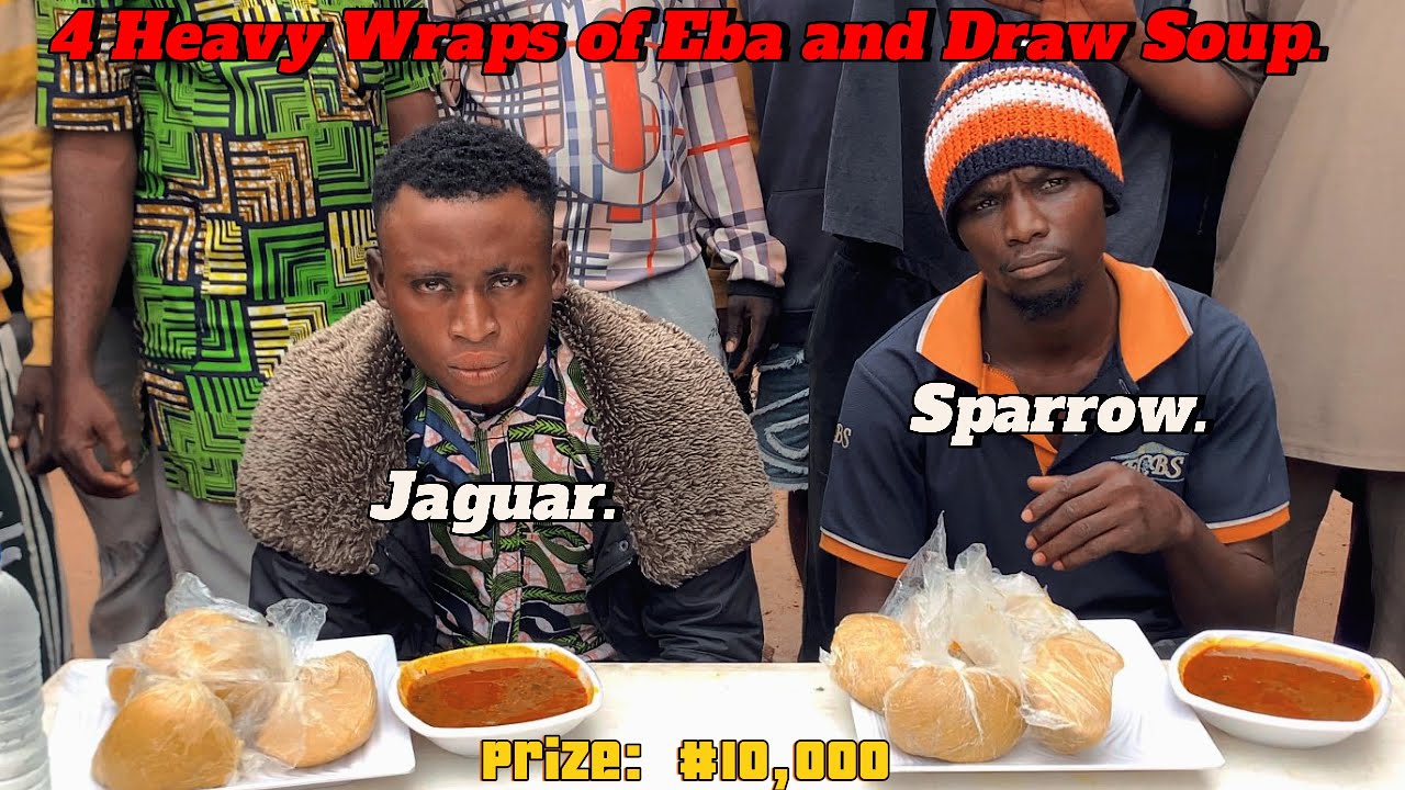THE BEST Nigerian Draw Soup and Eba Competition | Jaguar Vs Sparrow