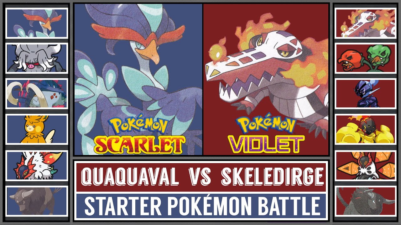 QUAQUAVAL vs SKELEDIRGE | Paldea Starter Pok&eacute;mon Battle [Pok&eacute;mon Scarlet & Violet]