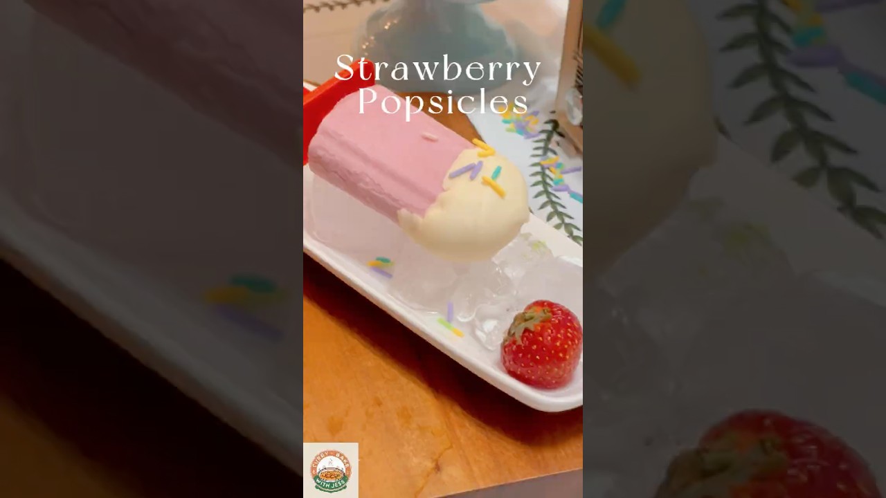 Strawberry Popsicles | Easy Homemade Frozen treat  #strawberry